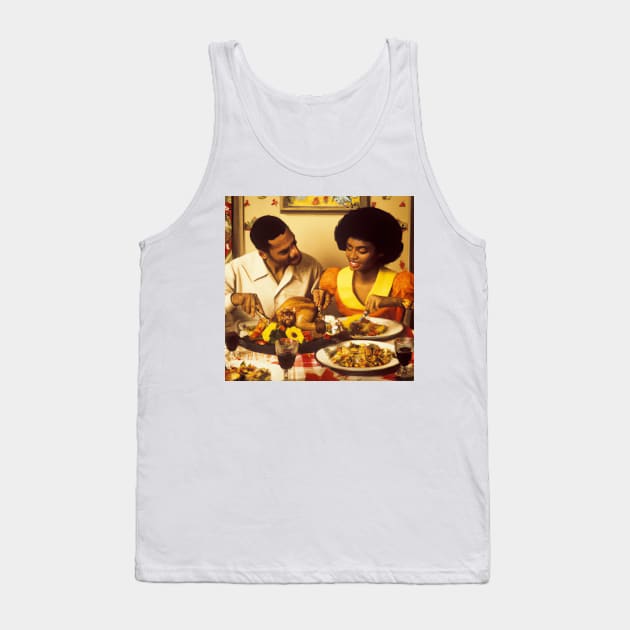 African American Couple Enjoying Thanksgiving Dinner Tank Top by JohnCorney